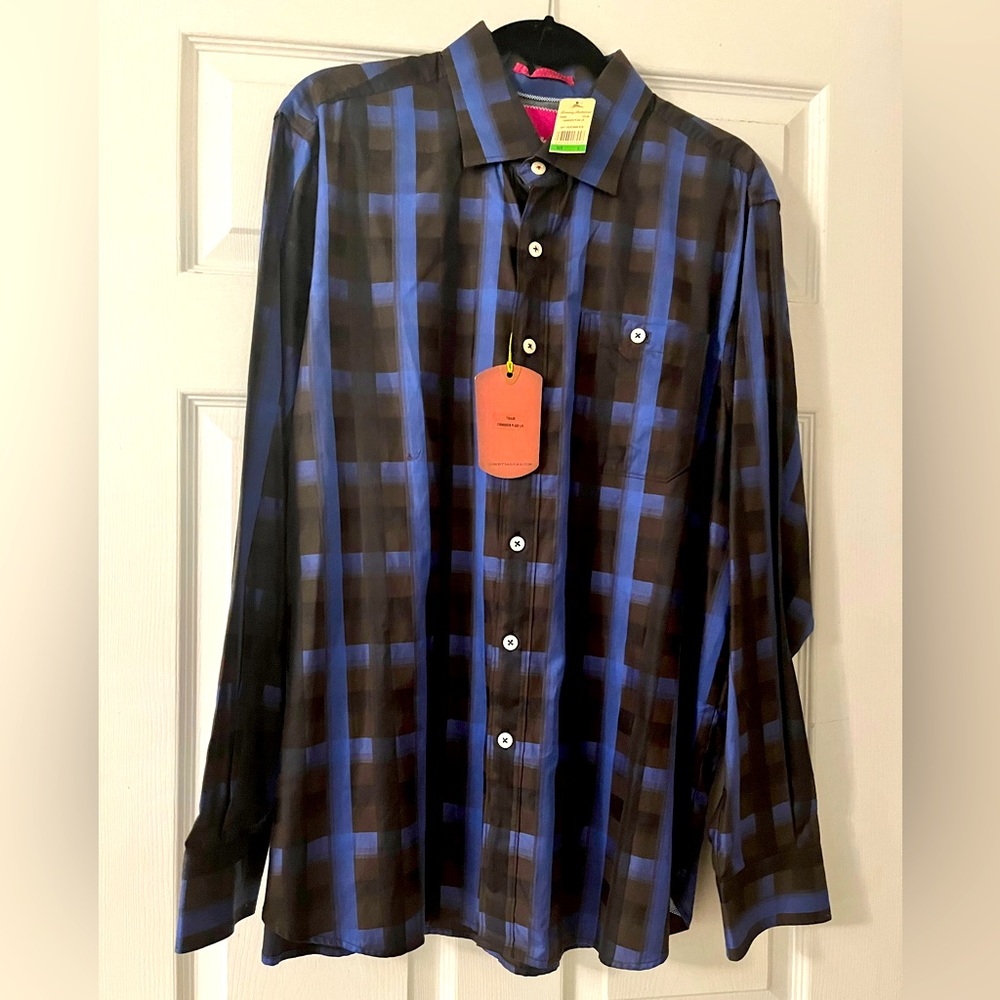 NWT Tommy Bahama Forbidden Plaid long sleeve button down shirt